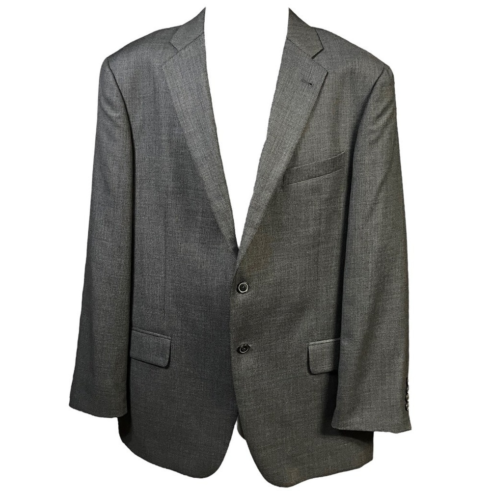 Joseph Abboud Jacket 44L Gray Two Button Long Notch Blazer Lined Classic USA